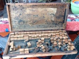 printers box with letters