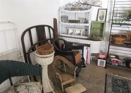 old wicker, vintage beds