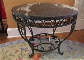marble and iron table
