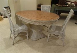 wicker set table and 4 chairs