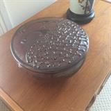 Large pottery bowl with lid