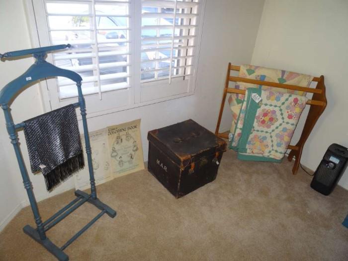 antique handmade quilts, grandma's garden and fan