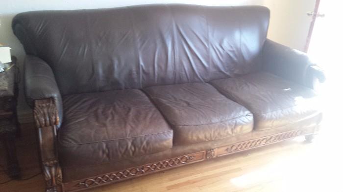 Leather couch and love seat.  