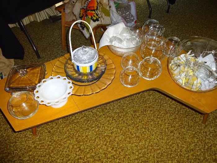 Glassware on MCM table