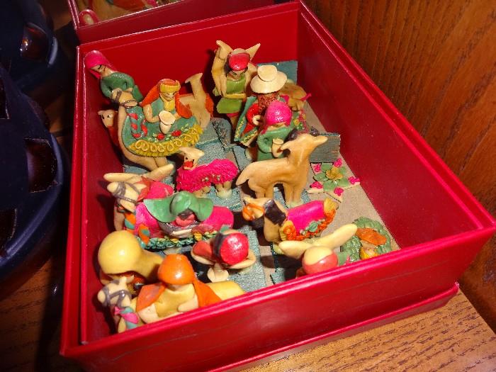 South American Nativity set in miniature