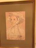 Hans Holbein, the Younger Portrait of an English Lady in Hat & Coif