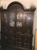 Beautiful c. 1960's china cabinet with iron detail