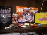 Collectibles including Wheaties boxes, and MatchBox cars