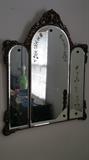 Beatiful three section mirror with etching