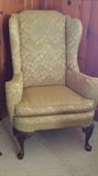 Gold wing back chair-