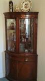 Bow front mahogany corner cabinet - excellent condition - from the 40's