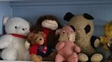 Vintage and newer stuffed animals
