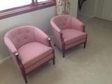 Tub Chairs (2) - Fruitwood Arms & Legs