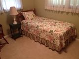 Twin Bed with Mattress, Box Springs, Frame, Headboard and all Bedding (Fairly New & Seldom Used)