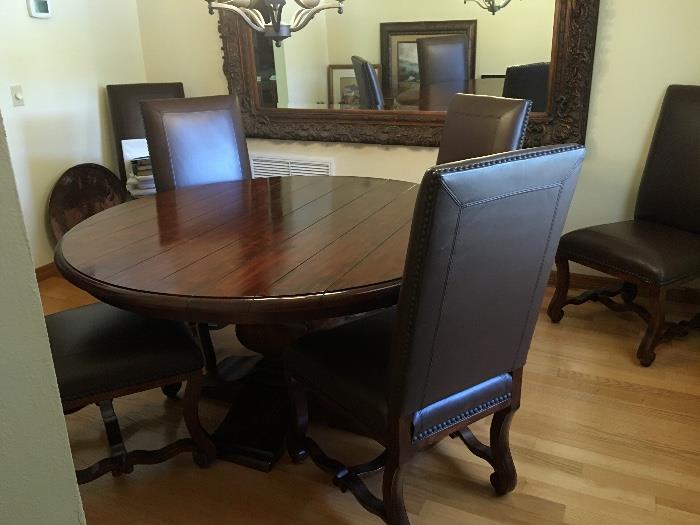 This dining table with 6 chairs was purchased from Aaron's Fine Furnishings.  The maker is Kincaid Artisans Shoppe and it retailed for $5112.00