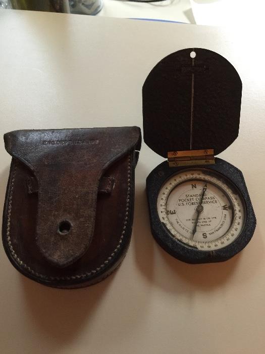 Vintage standard pocket compass.  US Forest Service the A. Lietz Co.