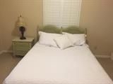 Full size bed and nightstand.  Mattress and box spring