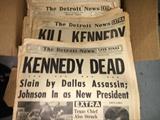 Box of Kennedy newspapers
