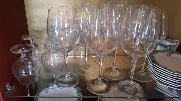 Wine glasses and Villeroy & Boch dinnerware