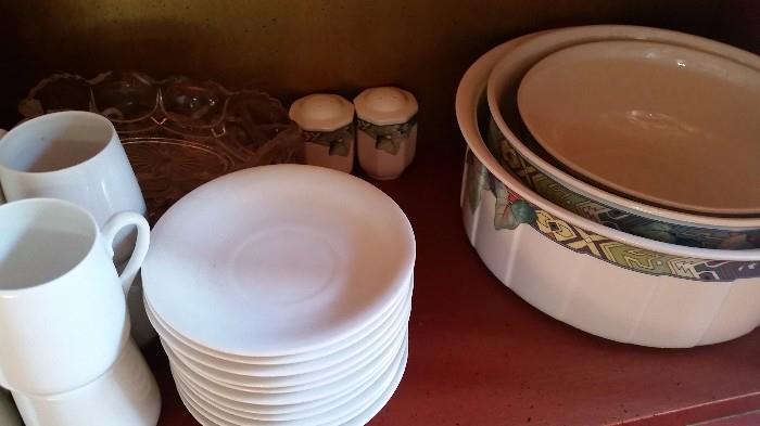 cappuccino set and villeroy & boch salt & pepper and casserole dishes