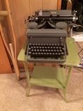 Royal typewriter, wooden typewriter table