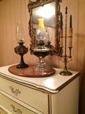 kerosene lamps, candlestick holders