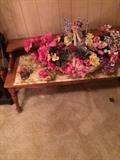 coffee table and floral decor
