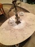 oval coffee table , decorative balance