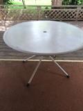 round metal patio table