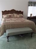 Drexel queen bed plus end of sofa seat