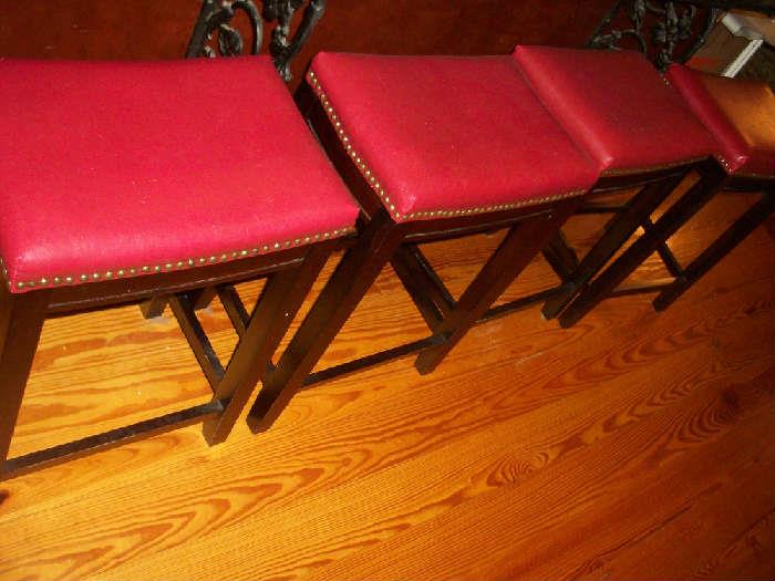 three custom bar stools