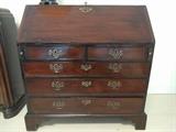 HANDSOME 19th century English mahogany secretary, w/original brass pulls