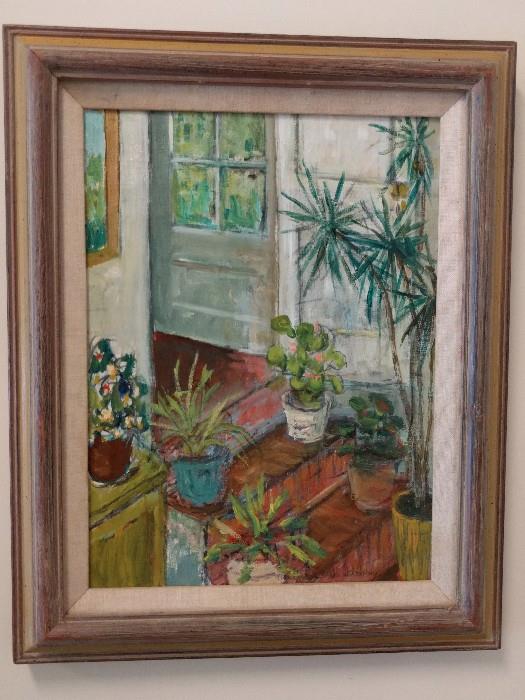 Another original oil painting by Hermione Walker Stevens, in nice period frame.
