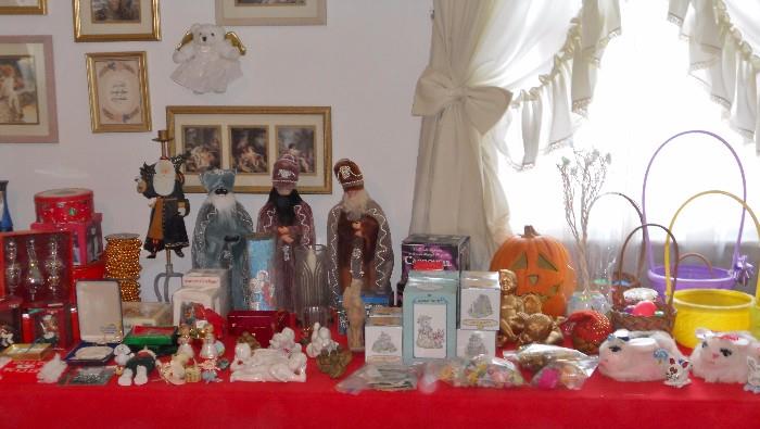 Assortment of Christmas items--some collectibles, some handmade
