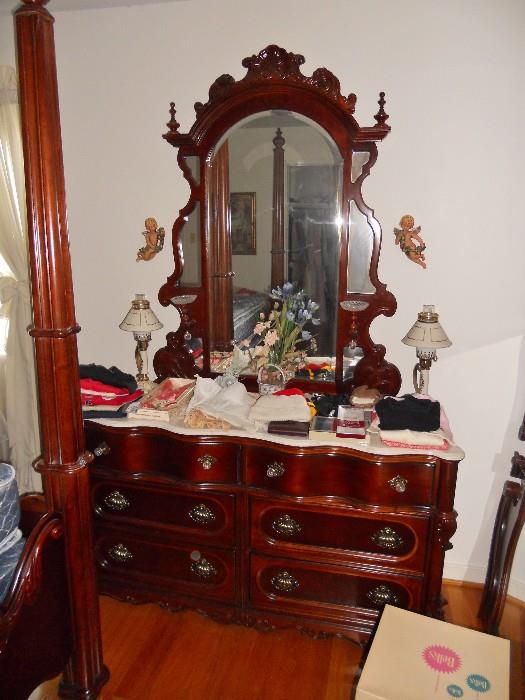 Dresser and mirror from NEW fancy 4-piece suite