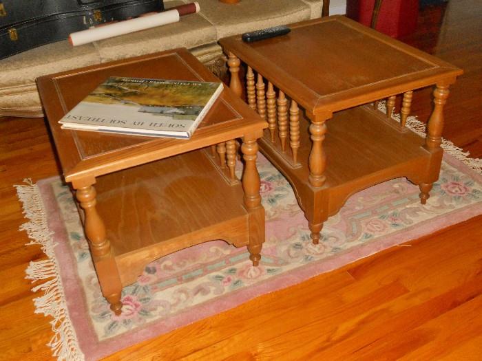 Pair side/occasional tables--used here as coffee tables in front of sofa