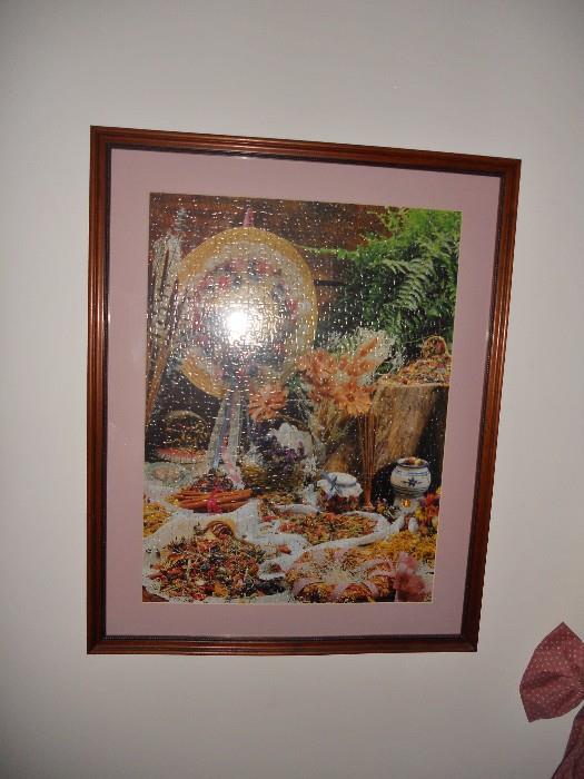 Framed and matted puzzle picture