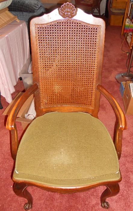One of 6 chairs that match Drexel dining table--this is the only one with arms