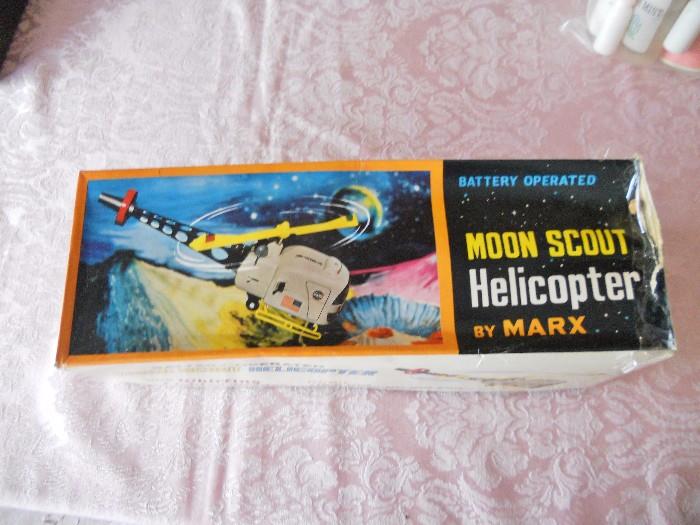 1960s VINTAGE NASA. Marx Moon Scout Helicopter