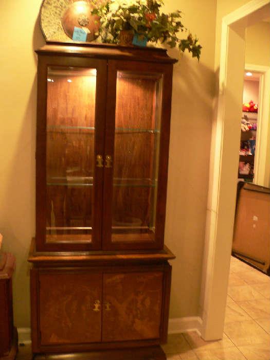 Broyhill Asian curio cabinet with interior lights