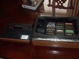 vintage atari game system with games & controllers