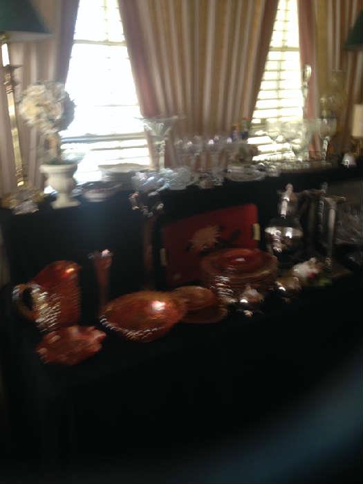 carnival glass and other fine glass