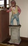 Vintage concrete jocky garden statue