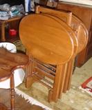 Wood tray tables