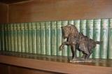 Vintage books and a little cast metal horse