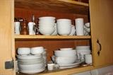 Lots of white dishes