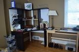 Corner desk unit, books, library table and more
