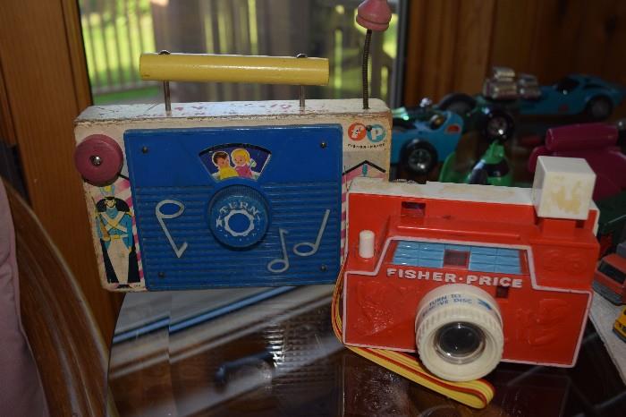 Vintage Fisher Price radio and camera