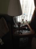 Crystal Lamps & Glass Encased Side Tables