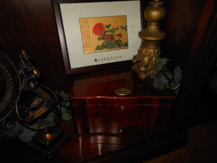 picture and wood box 